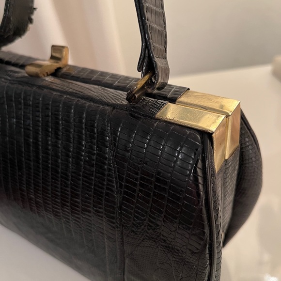 Vintage Sterling lizard frame handbag - Picture 4 of 9